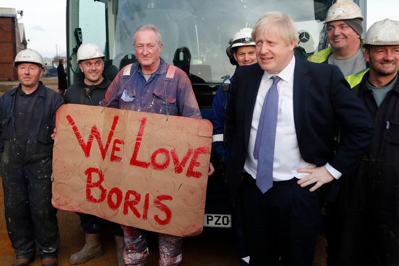 Brexit Britain: Boris Johnson in Middlesbrough during his 2019 general-election campaign. Photograph: Frank Augstein/Pool/Getty