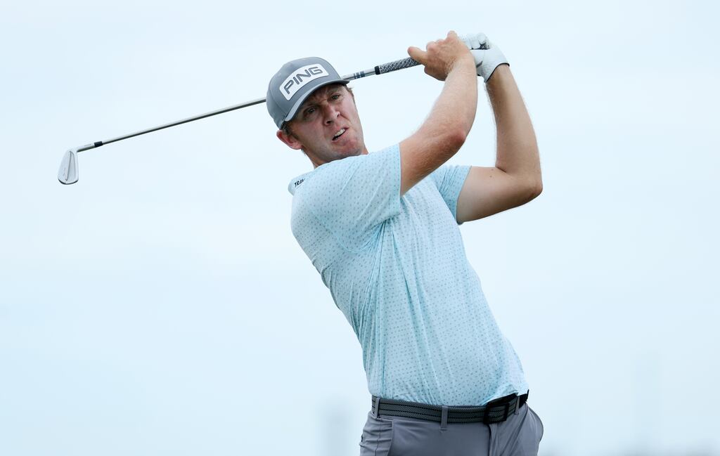 Séamus Power of Ireland plays his shot from the tenth tee during the first round of the Butterfield Bermuda Championship. Photograph: Andy Lyons/Getty