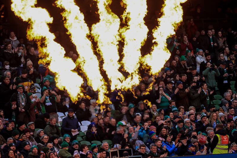 This is rugby as elite competition in a corporate context showing the game off in all its ferocious, full-throated, flame-spouting finery. Photograph: Billy Stickland/Inpho
