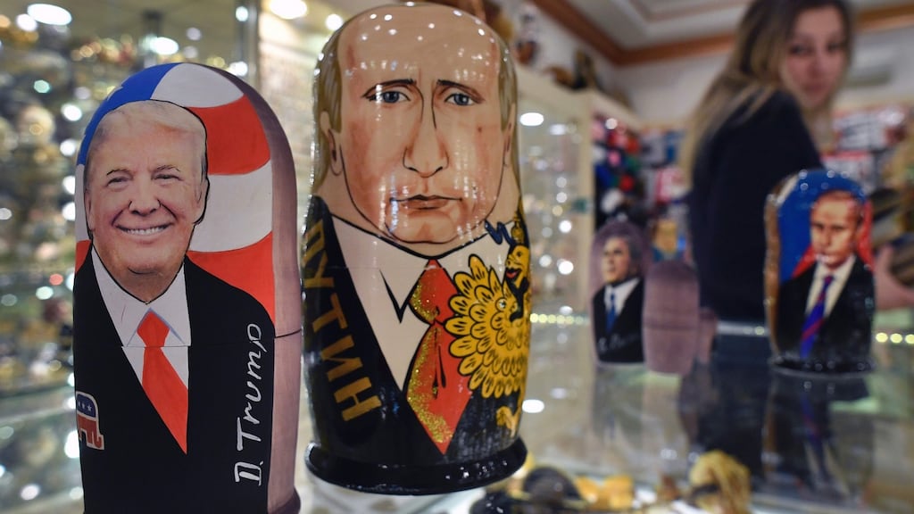 Donald Trump and Vladimir Putin as Russian dolls: Reports that Trump picked Putin as the first foreign leader he wanted to meet after becoming president flatter the Kremlin. Photograph: Alexander Nemenov/AFP/Getty Images