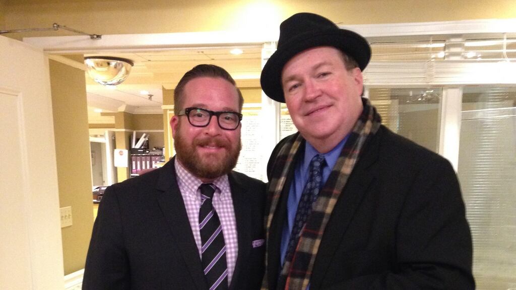 Joe Crowley (right) a survivor of clerical abuse, and Michael Cyril Creighton, the actor who portrays him in ‘Spotlight’.