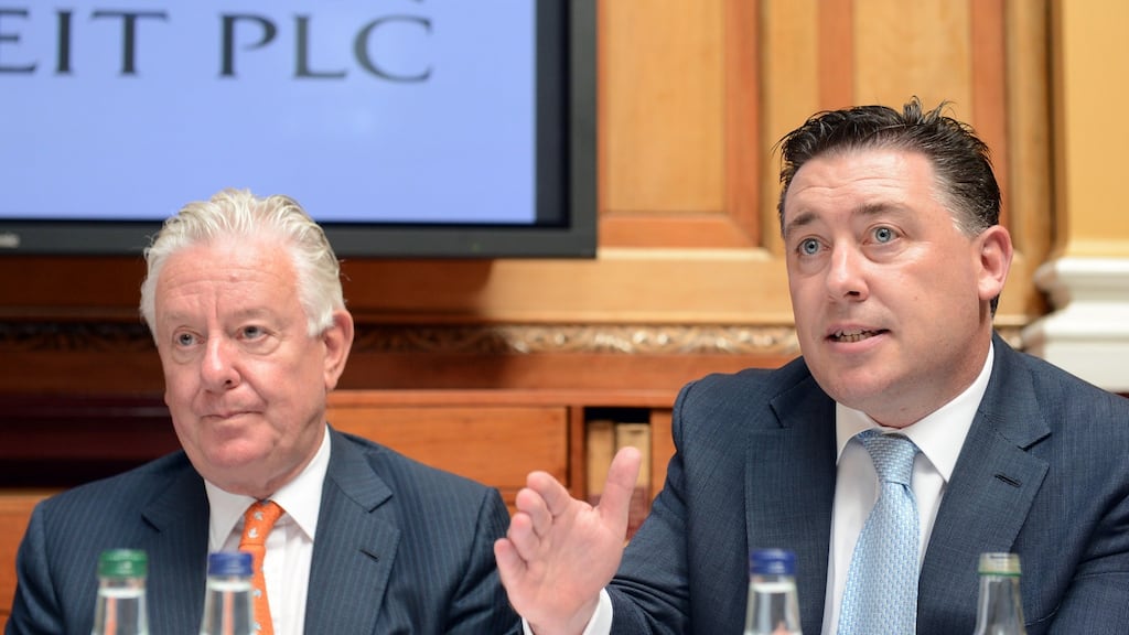 Green Reit co-founders Stephen Vernon and Pat Gunne. Photograph: Eric Luke