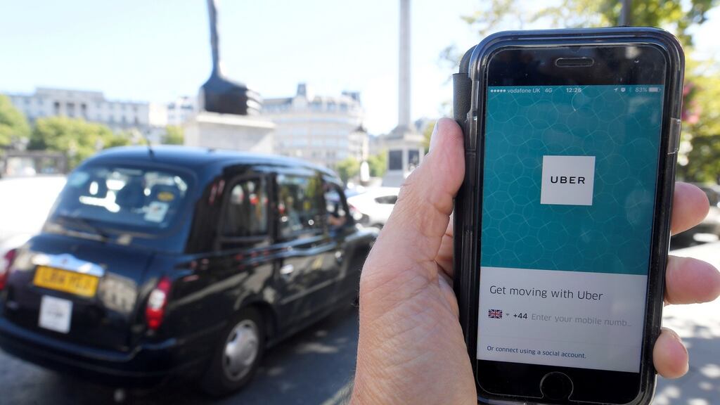 Uber lodged a court appeal on Friday to overturn a decision by London’s transport regulator that stripped the taxi app of its operating licence. Photograph: Toby Melville/Reuters