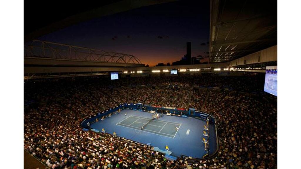 A general view of the Rod Laver Arena during the semi-final match between Novak Djokovic of Serbia and Roger Federer of Switzerland at the Australian Open in Melbourne. Photograph: David Gray/Reuters