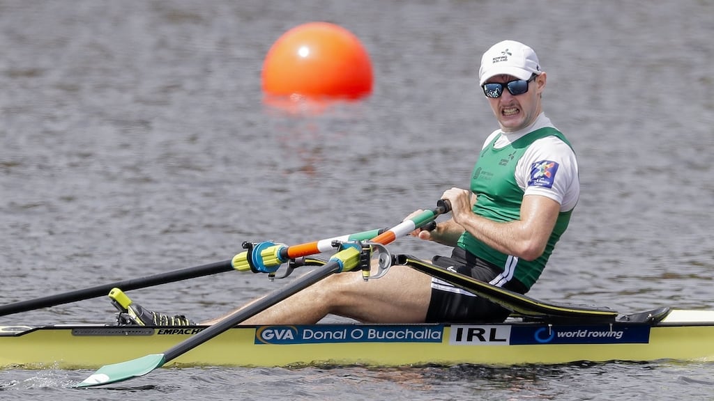 Paul O’Donovan: the World Championship gold medalist faces a busy programme in the coming weeks. Photograph: Erik S Lesser/EPA