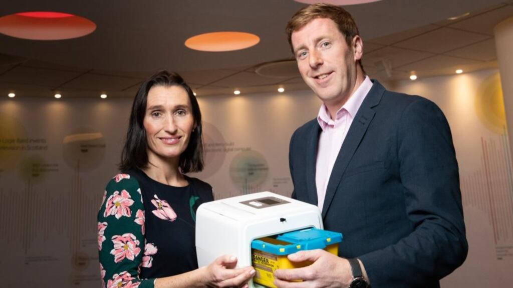 Vodafone Ireland IoT country manager Debbie Power and HealthBeacon co-founder chief technical officer Kieran Daly.