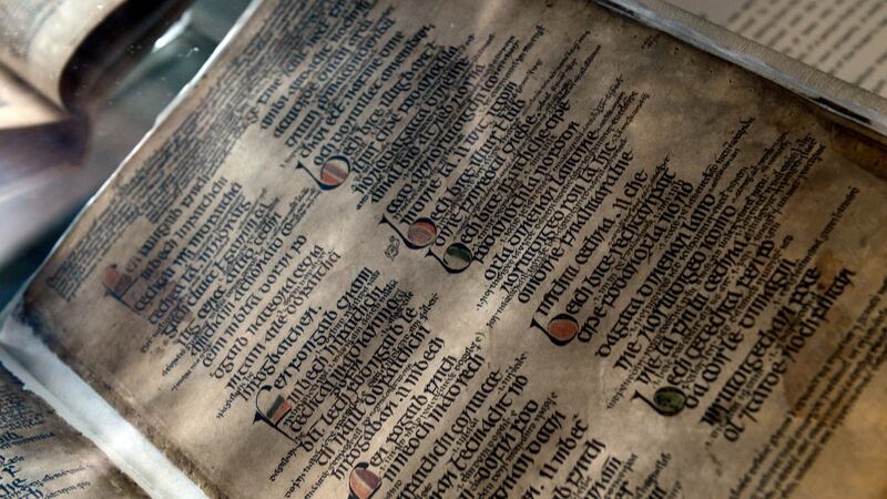 The 14th century honeybee manuscript in the Long Room of Trinity College. Photograph: Cyril Byrne/The Irish Times