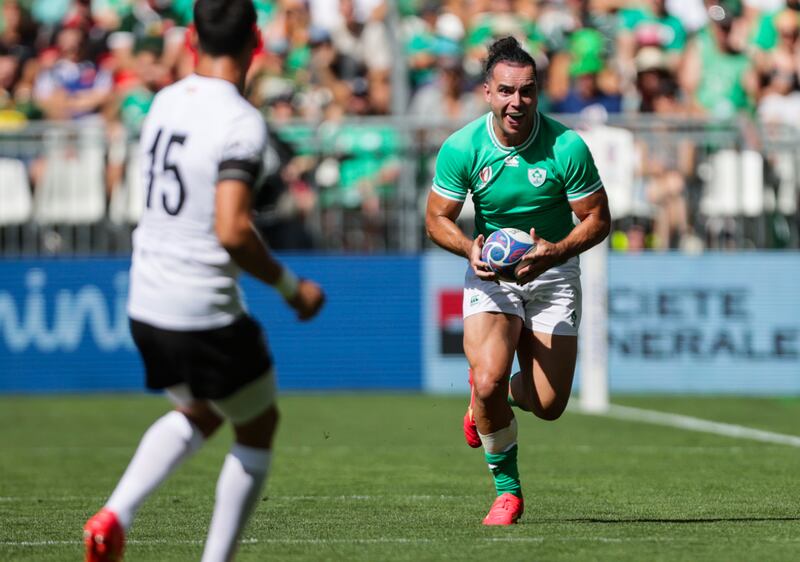 Despite Ireland's big win against Romania, James Lowe said 'we should have played a bit more eyes-up rugby and really attacked them.' Photograph: Laszlo Geczo/Inpho