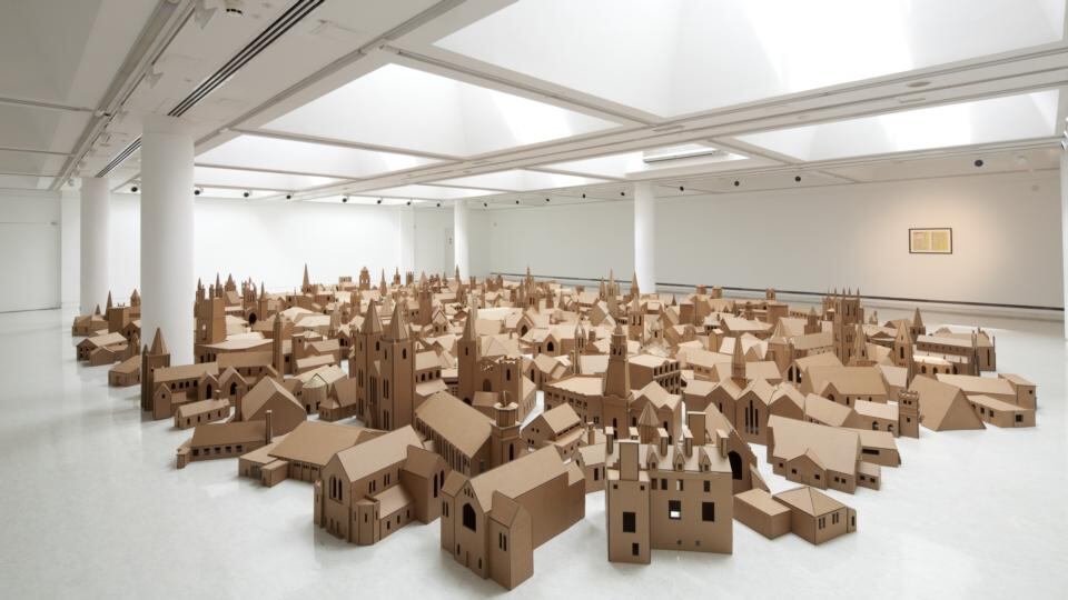 Nathan Coley’s installation of 286 cardboard models of all the places of worship listed in the Edinburgh Yellow Pages