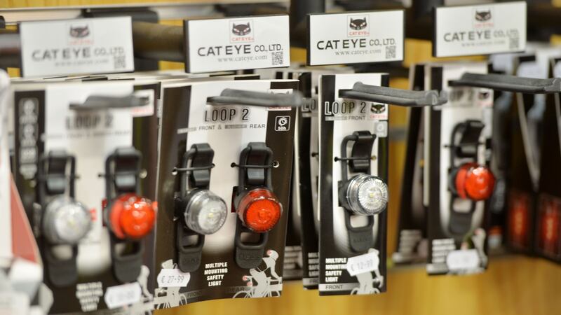 Bike lights can run for up to 80 hours continuously. Photograph: Alan Betson