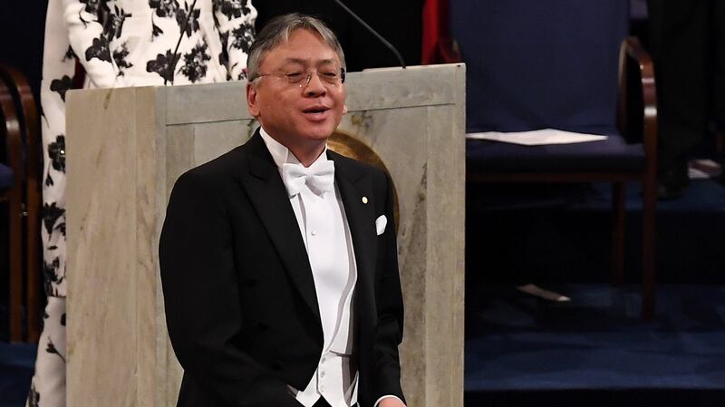 Kazuo Ishiguro, laureate of the Nobel Prize in Literature receives the award in 2017 in Stockholm, Sweden. Photograph: Pascal Le Segretain/Getty