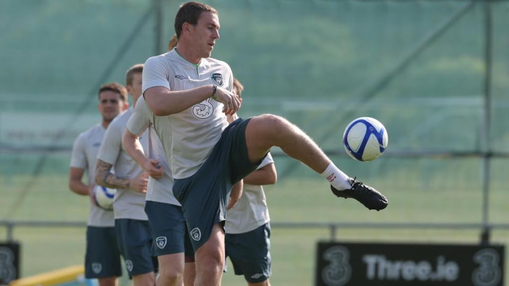 Richard Dunne in training at Gannon Park in Malahide. Photograph: Lorraine O’Sullivan/Inpho