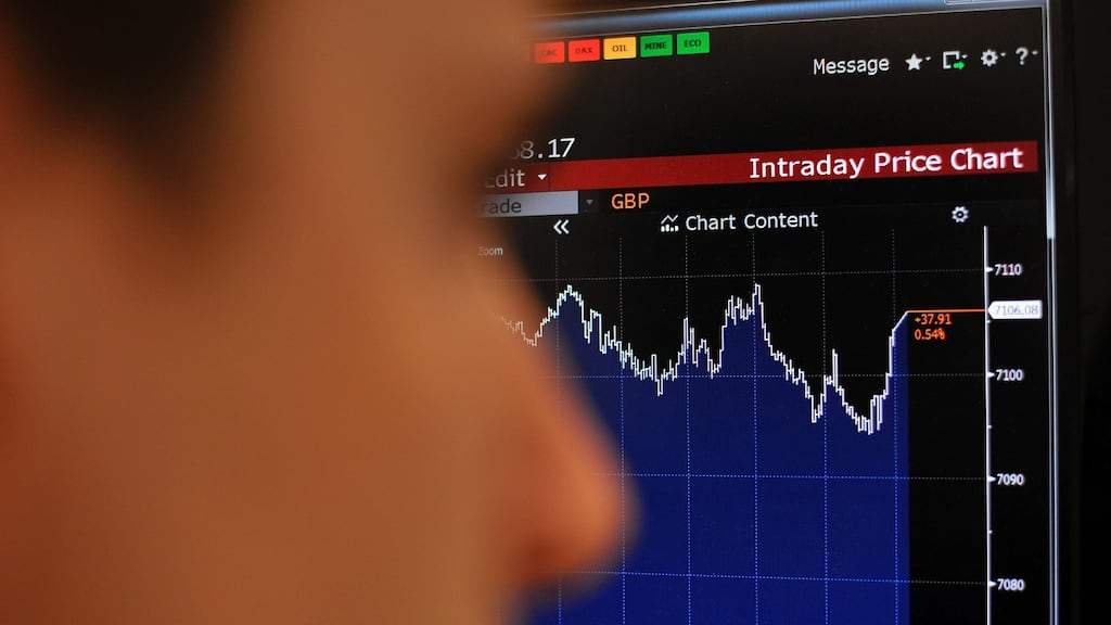 The FTSE 100 ended Wednesday at 7,106.08 points to beat a previous record of 7,103.98, set in April last year. Photograph: Daniel Sorabji/AFP/Getty Images