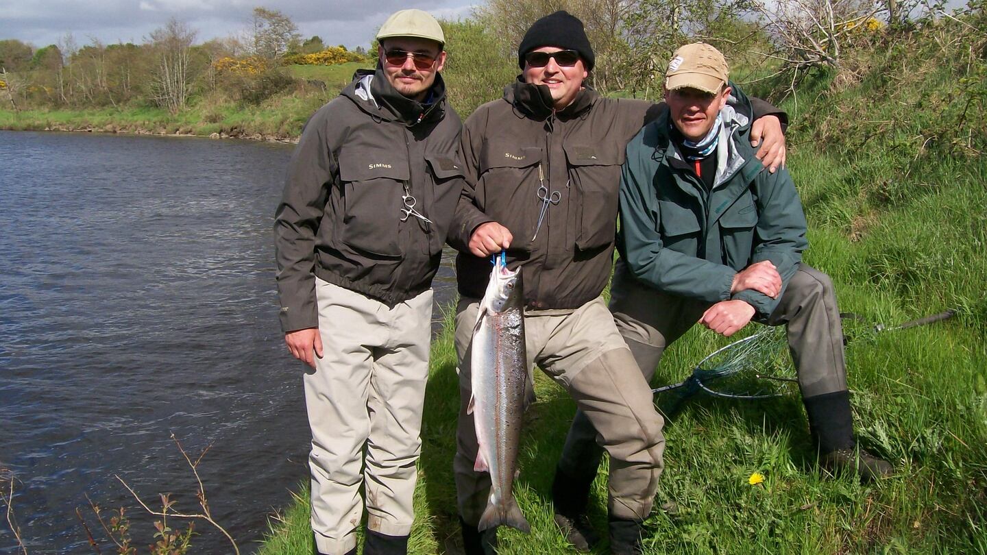 Thomas Merkel, from Germany, with a 5kg salmon caught on fly in East Mayo Water on the Moy