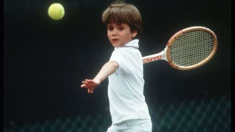 Seven-year-old Agassi plays tennis in April 1977 in Las Vegas. Photo: John Russell/Getty Images