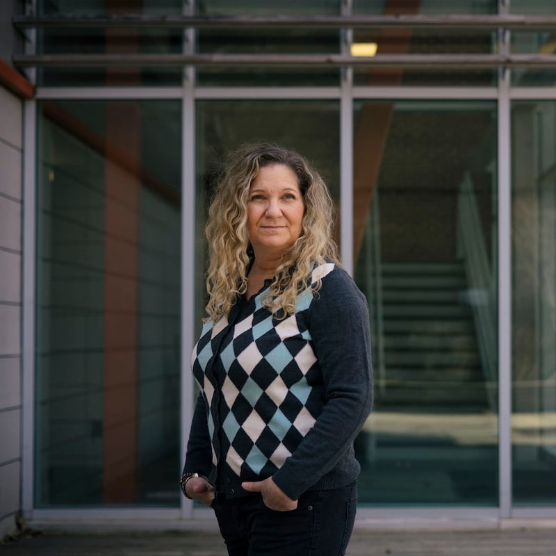 Bridget Hayward, an operating room nurse, near her home in Alexandria, Virginia, US on March 13th. Photograph: Alyssa Schukar/The New York Times
