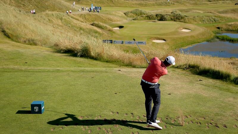 Matthieu Pavon tees off on the 7th hole. Photo: Oisin Keniry/Inpho