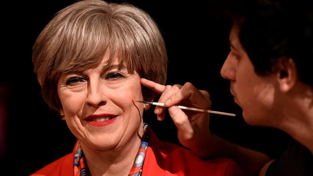 Madame Tussauds unveiled their new wax model of Britain’s prime minister Theresa May in London last November Photograph: Dylan Martinez/Reuters