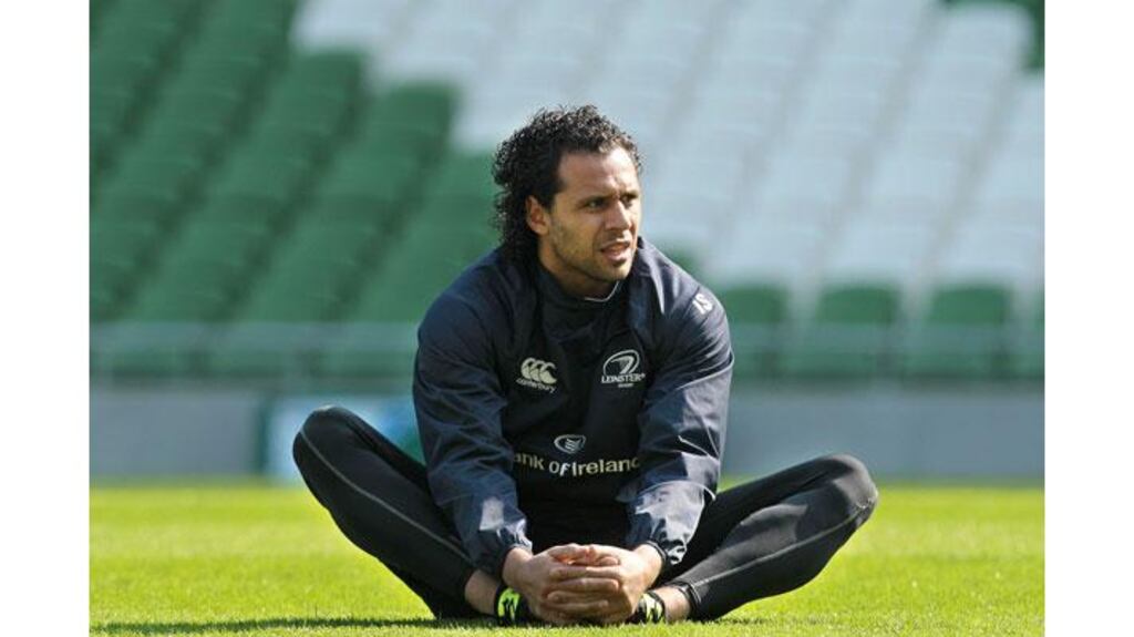 Isa Nacewa during Leinster training ahead of tomorrow's Heineken Cup Semi-final against Toulouse at the Aviva Stadium. Photograph: Morgan Treacy/Inpho
