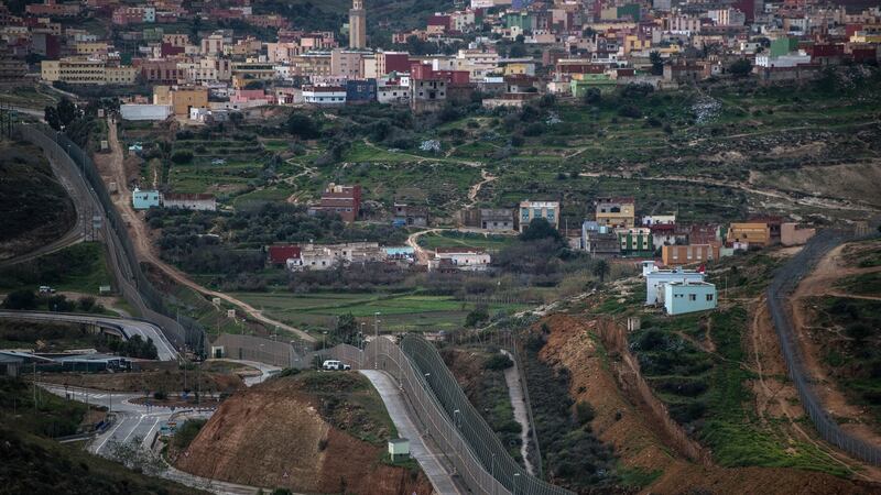 A border fence dividing Morocco from the Spanish enclave of Melilla. Photograph: Getty Images