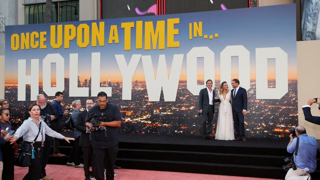 Leonardo DiCaprio, Brad Pitt and Margot Robbie at the premiere of ‘Once Upon a Time In Hollywood’, in Los Angeles, last month. File photograph: Mario Anzuoni/Reuters
