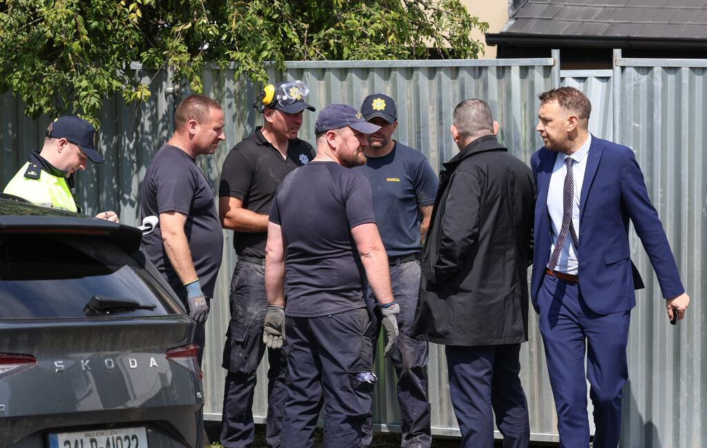 Gardaí search a house in Clondalkin, west Dublin as part of their investigation into the death of Annie McCarrick, who disappeared in 1993. Photograph: Collins