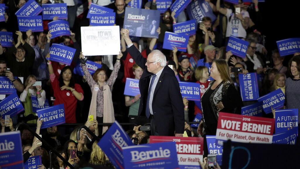 Revolutionary spirit: Bernie Sanders campaigning for the Democratic Party nomination to run for the White House. Photograph: Joshua Lott/Getty