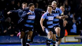 Cardiff strike at the death to consign Leinster to a rare Welsh defeat