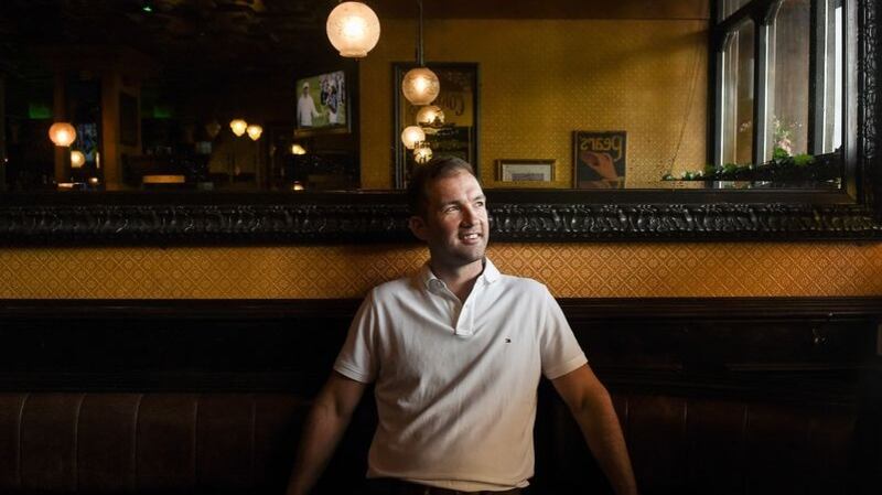Fergal Quinn at a bar in Sligo. Photograph: Mary Turner/Bloomberg