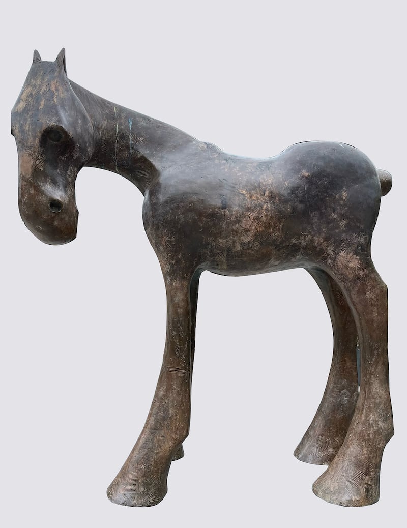 A life-size bronze horse by Anthony Scott  (€30,000-€50,000) is perhaps one of the most stand-out piece of sculpture for sale at Sheppard’s Irish and International Art auction.