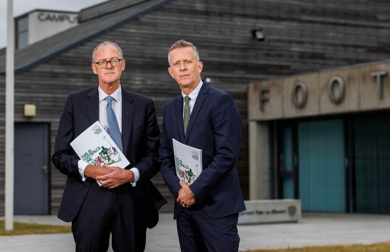 FAI chairperson Roy Barrett and CEO Jonathan Hill. Photograph: Ryan Byrne/Inpho
