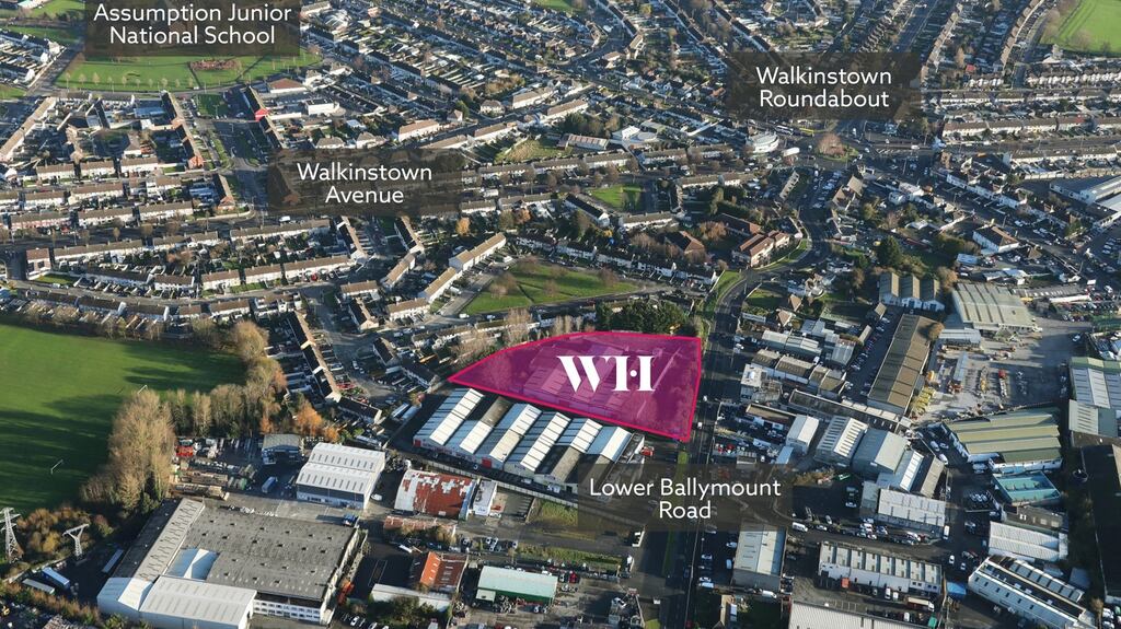 An aerial view of the Walkinstown House site