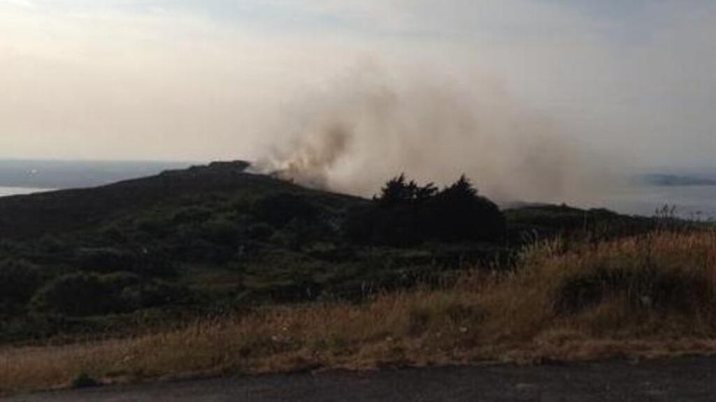 The gorse fire on Howth Hill this morning. Photograph: Robin Blandford