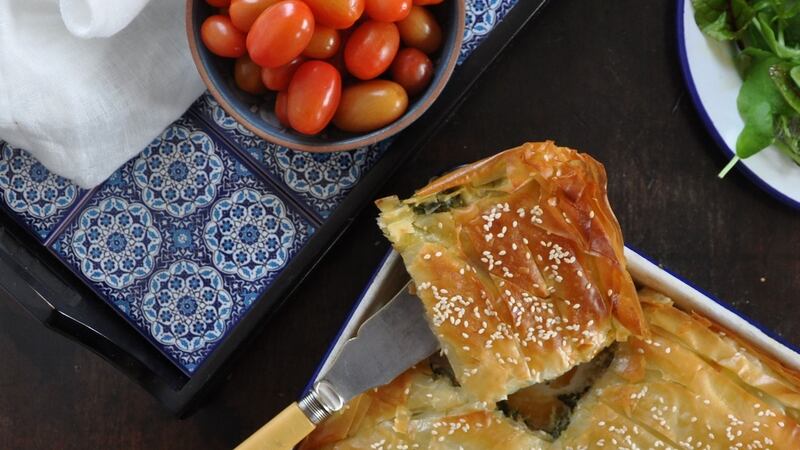 Greek chicken pie.
