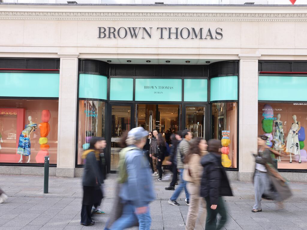 While Brown Thomas's flagship store on Grafton Street remains a destination of choice for Dubliners and tourists alike, footfall in the city centre has fallen in line with decreased levels of office attendance. Photograph: Dara Mac Dónaill