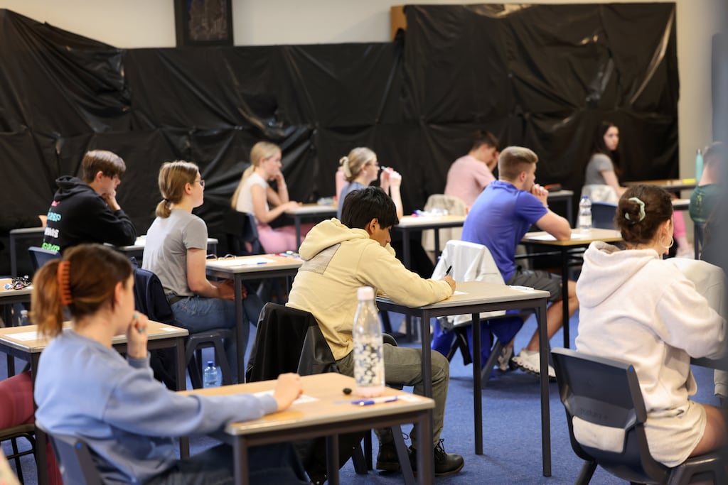 Significant changes to Leaving Cert may require students to sit a single English exam - instead of two, at present - and complete a project worth 40 per cent at the of fifth year. Photograph: Dara Mac Dónaill