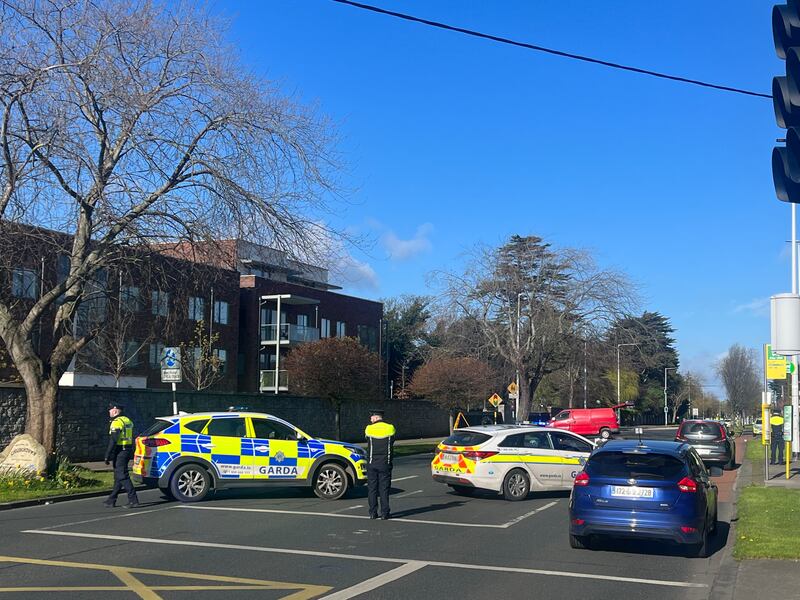 Gardaí at scene of crash in which Neville Kearns died. Photograph: Simon Carswell