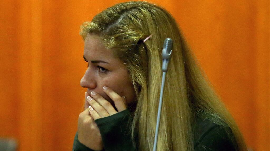 Mayka Kukucova appears in court in Malaga, Spain, where she was convicted of murdering her British millionaire ex-boyfriend. Photograph: PA