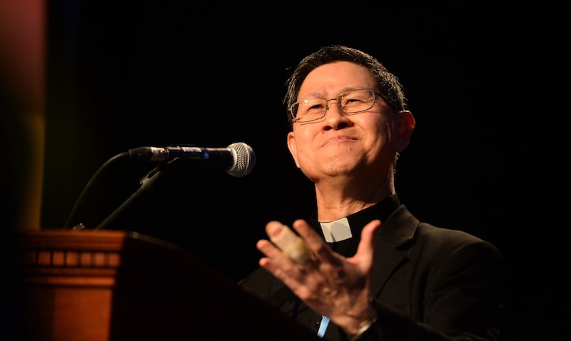 Cardinal Luis Tagle, Archbishop of Manila, Philippines, speaking during the World Meeting of Families in Dublin in 2018. Photograph: Dara Mac Dónaill