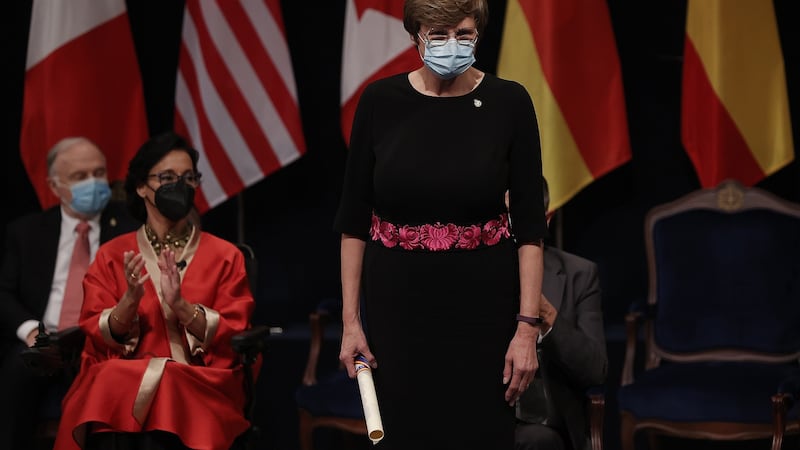 BioNTech RNA Pharmaceuticals vice president of research and biochemist Katalin Kariko. Photograph: Burak Akbulut/Anadolu Agency via Getty Images
