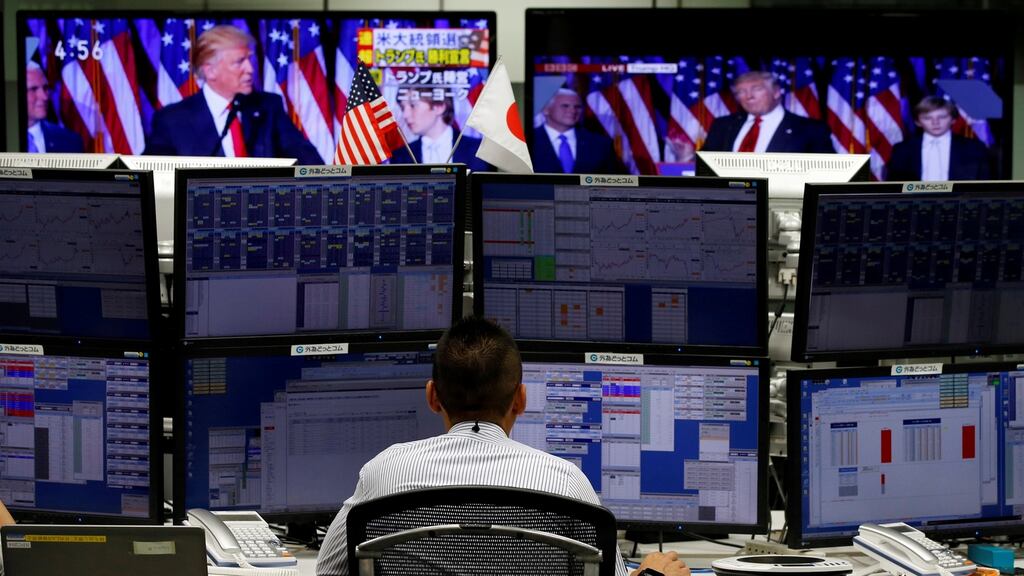Trump bump: this is not a short-term bout of euphoria triggered solely by Trump’s surprise election victory – markets have been getting into gear since the summer. Photograph: Toru Hanai/Reuters