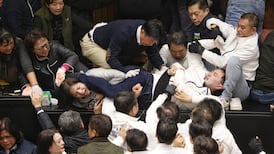 In pictures: Chaos in Taiwan’s Parliament