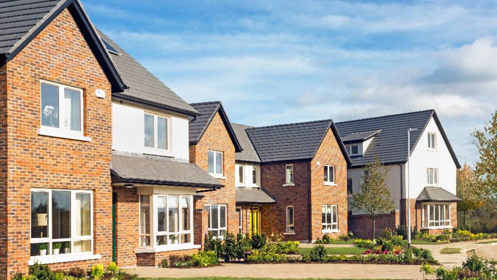 Three bedroom semi-detached houses are priced from €325,000, four bedroom semi-detached houses are priced from €375,000, and five bedroom detached houses are priced from €500,000
