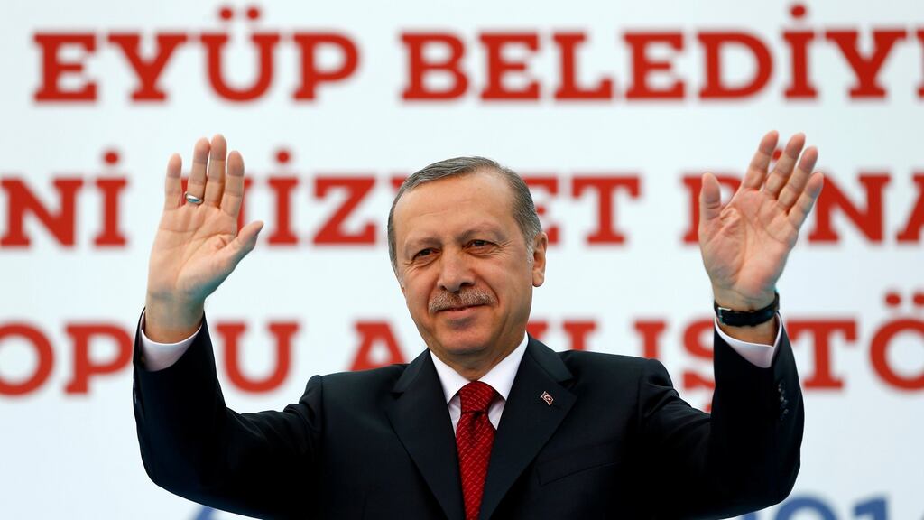 Turkish president Tayyip Erdogan: “When Turkey is under attack from terrorist organisations and the powers that support them directly, or indirectly, the EU is telling us to change the law on terrorism.” Photograph:  Murad Sezer/Reuters