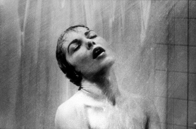 Janet Leigh in the famous shower scene from Psycho. Photograph: Paramount/Image courtesy mptvimages.com