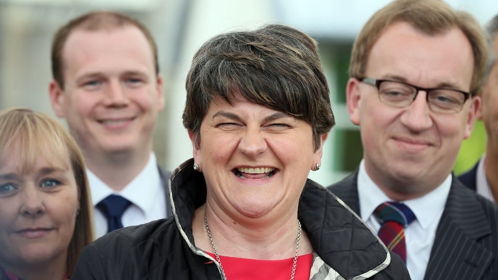 DUP leader Arlene Foster. The DUP routes all candidate donations via the party, as does Sinn Féin. Photograph: Paul Faith/AFP/Getty Images