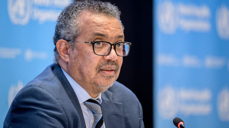 World Health Organisation director-general Tedros Adhanom Ghebreyesus urged everyone to make a ‘new year’s resolution’ to get behind a campaign to vaccinate 70% of countries’ populations by the beginning of July. Photograph: Fabrice Coffrini/AFP via Getty Images