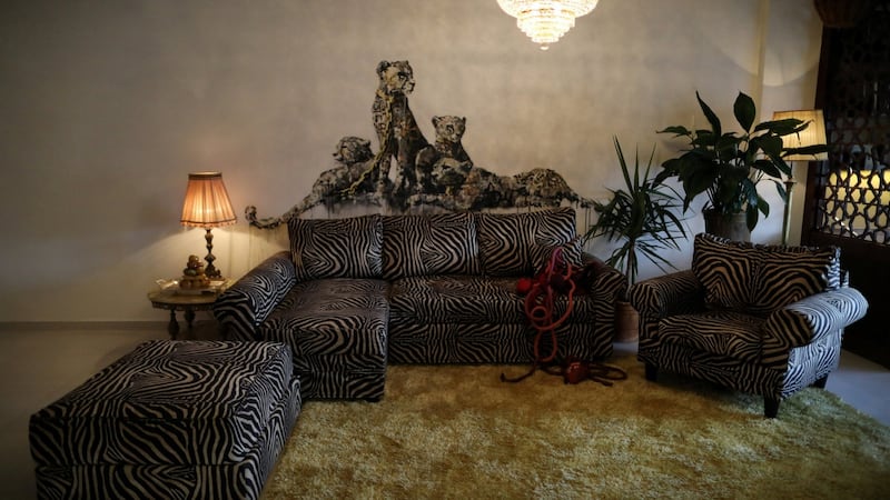 The presidential suite in the Walled Off hotel, which was opened by street artist Banksy, in the West Bank city of Bethlehem. Photograph: Ammar Awad/Reuters