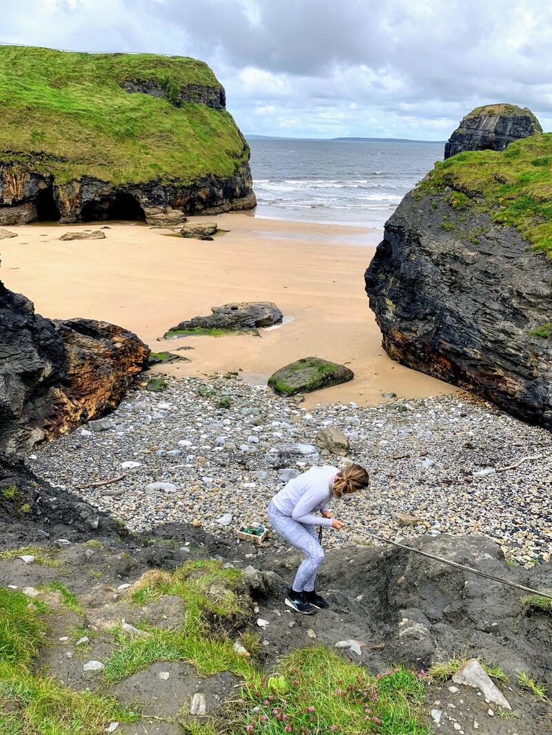 Sarah Ruddock heading down to Nun’s beach for a swim.