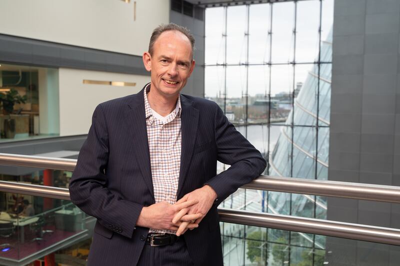Andy Banks in the atrium of PwC's corporate headquarters in Dublin 1